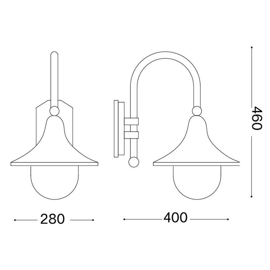 Ideal Lux - Applique murale extérieure CIMA 1xE27/52W/230V IP43 anthracite