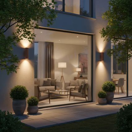 Ideal Lux - Applique murale extérieure GUN 1xE27/60W/230V 31 cm IP54 marron