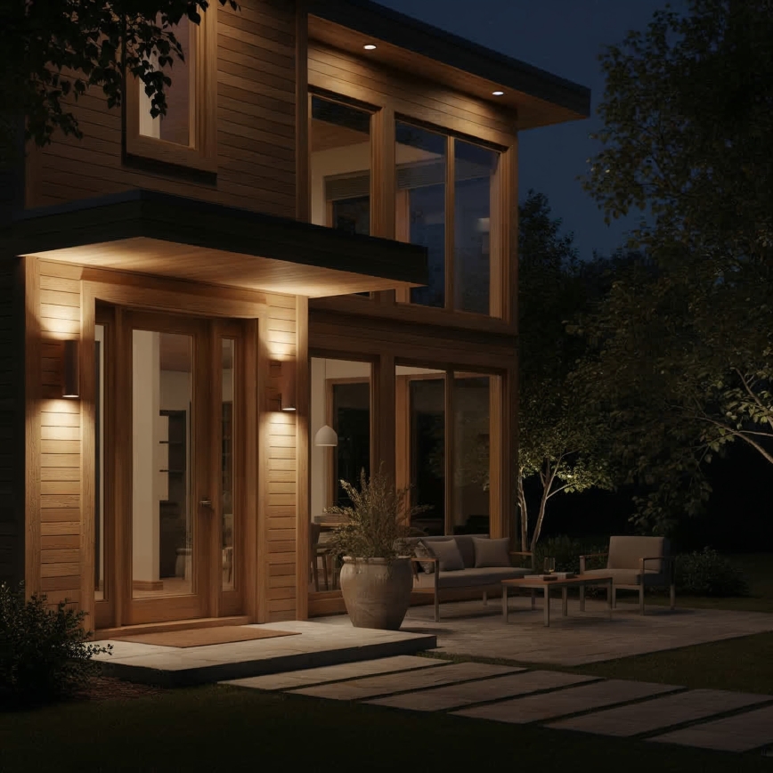 Ideal Lux - Applique murale extérieure GUN 1xE27/60W/230V 31 cm IP54 marron