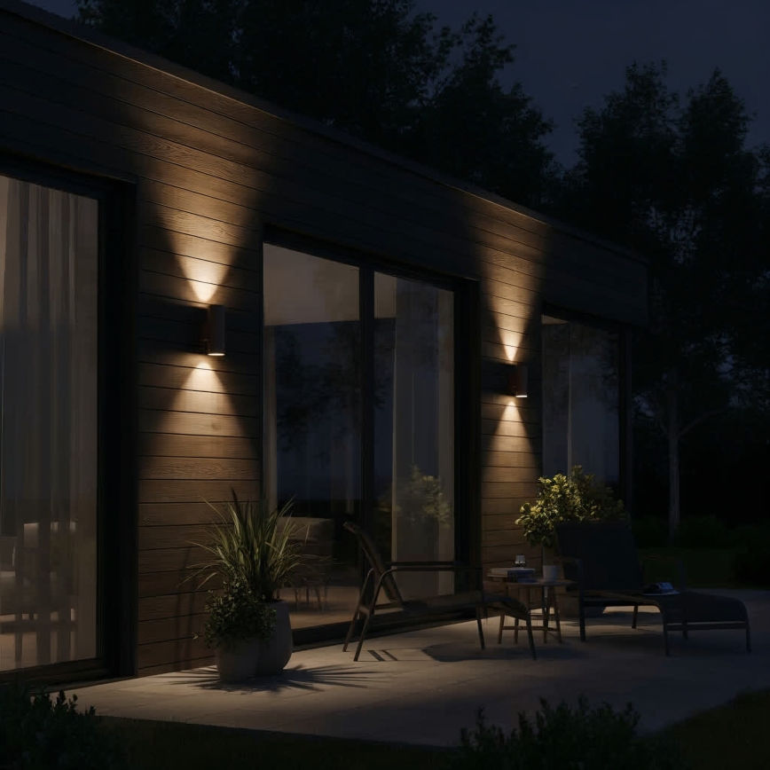 Ideal Lux - Applique murale extérieure GUN 1xE27/60W/230V 31 cm IP54 marron