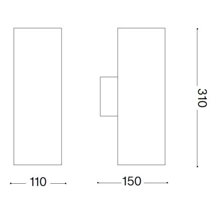 Ideal Lux - Applique murale extérieure GUN 1xE27/60W/230V 31 cm IP54 marron