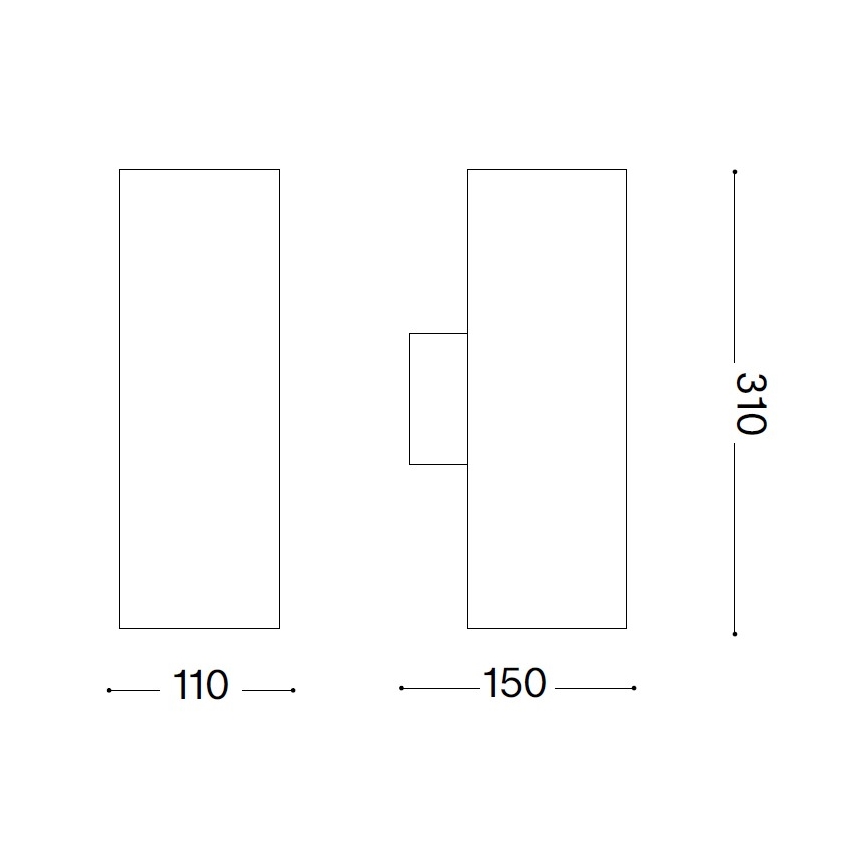 Ideal Lux - Applique murale extérieure GUN 1xE27/60W/230V 31 cm IP54 marron