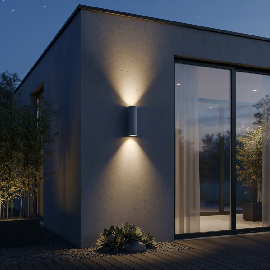 Ideal Lux - Applique murale extérieure GUN 1xGU10/35W/230V 21 cm IP44 gris