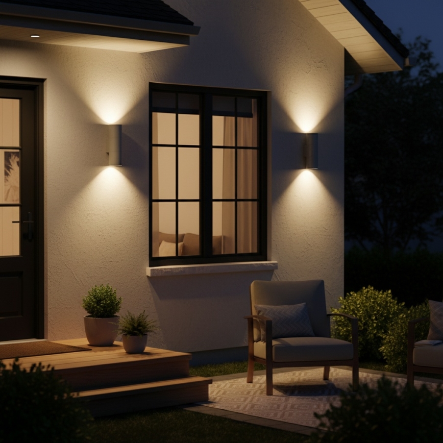 Ideal Lux - Applique murale extérieure GUN 1xGU10/35W/230V 21 cm IP44 gris