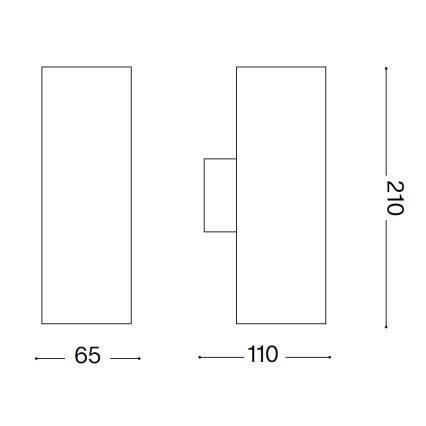 Ideal Lux - Applique murale extérieure GUN 1xGU10/35W/230V 21 cm IP44 gris