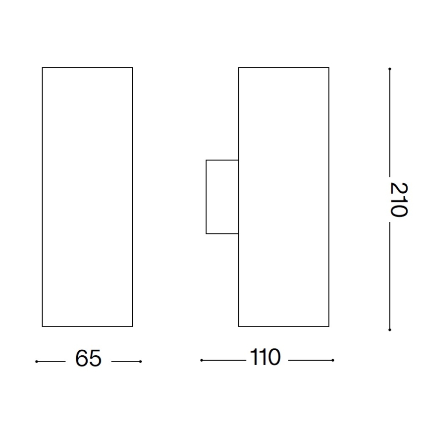 Ideal Lux - Applique murale extérieure GUN 1xGU10/35W/230V 21 cm IP44 gris