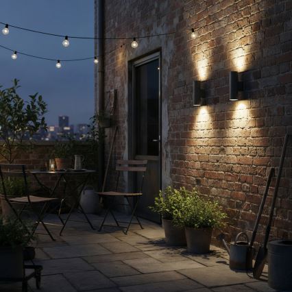 Ideal Lux - Applique murale extérieure GUN 2xGU10/35W/230V IP44 anthracite