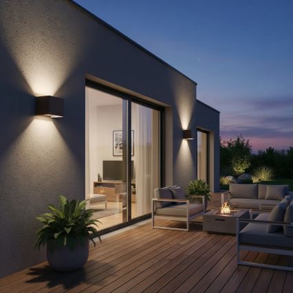 Ideal Lux - Applique murale extérieure LED ATOM LED/12W/230V CRI 90 IP54 marron