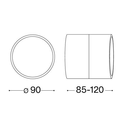Ideal Lux - Applique murale extérieure LED OMEGA LED/7W/230V CRI 90 IP54 noire