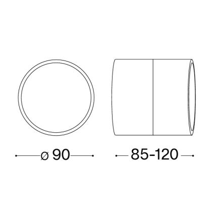 Ideal Lux - Applique murale extérieure LED OMEGA LED/7W/230V IRC 90 IP54 anthracite