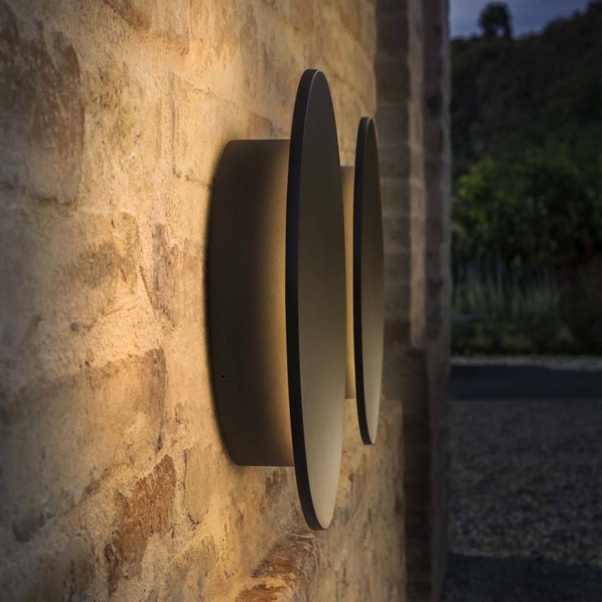 Ideal Lux - Applique murale extérieure LED PUNTO LED/12W/230V IRC 90 Ø 24 cm IP54 noire
