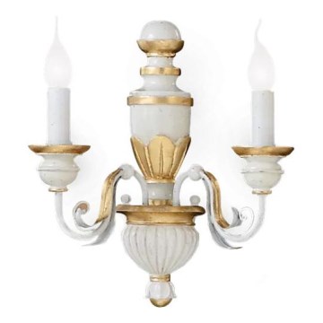 Ideal Lux - Applique murale FIRENZE 2xE14/40W/230V blanc/doré