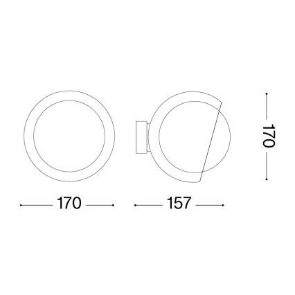 Ideal Lux - Applique murale LED BLOOM 1xE27/42W/230V dorée/beige fumée