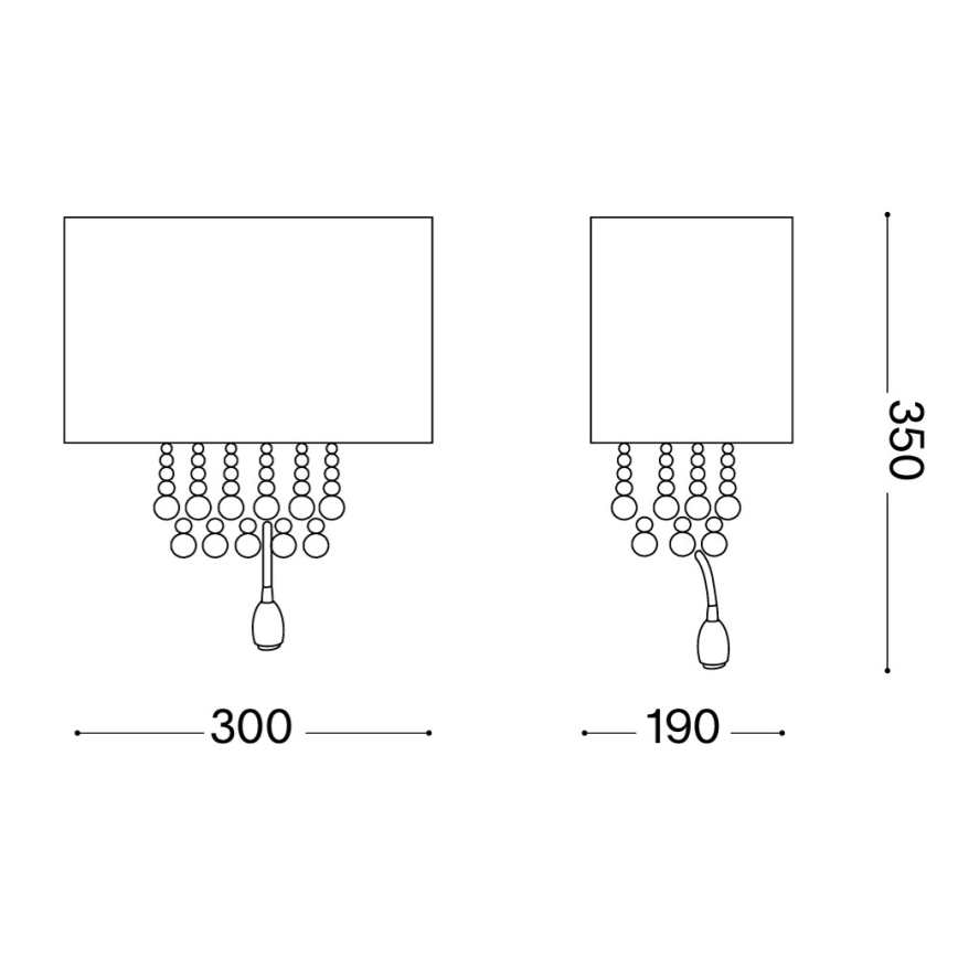 Ideal Lux - Applique murale LED en cristal OPERA 2xE14/40W/230V + LED/1W blanche