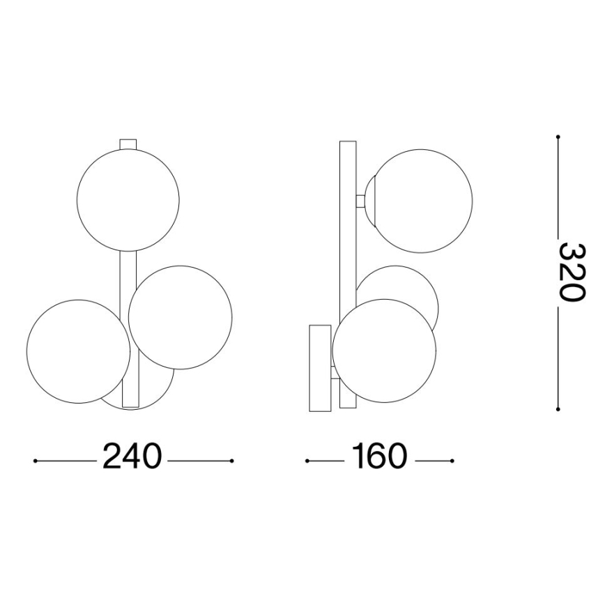 Ideal Lux - Applique murale LED PERLAGE 3xG9/3W/230V doré/beige fumé