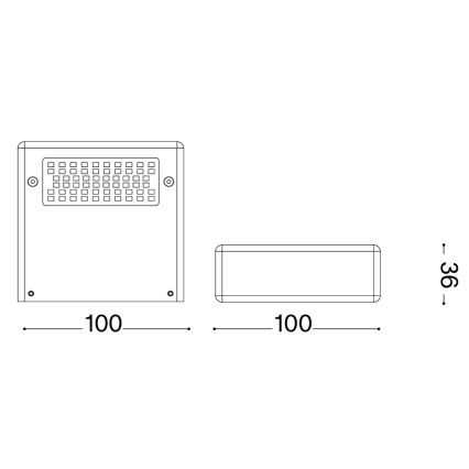 Ideal Lux - Applique murale LED TAB, 24 W / 230 V, IRC 90, finition laiton