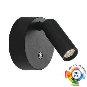 Ideal Lux - Applique murale LED tactile, rechargeable et dimmable BEAN LED/3W/5V 2200 mAh CRI 95 noire