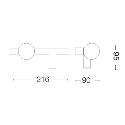 Ideal Lux - Applique murale PING PONG 2xLED/3W/230V CRI 90 chrome mat