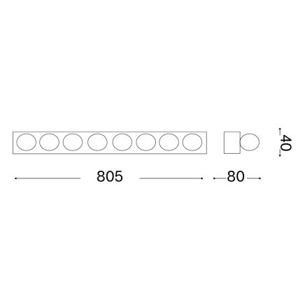 Ideal Lux - Applique murale PRIVE 8xE14/40W/230V blanche