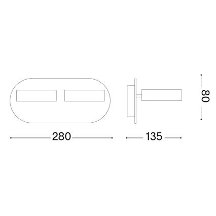 Ideal Lux - Applique murale spot LED OBY 2xLED/6W/230V IRC 90 blanche
