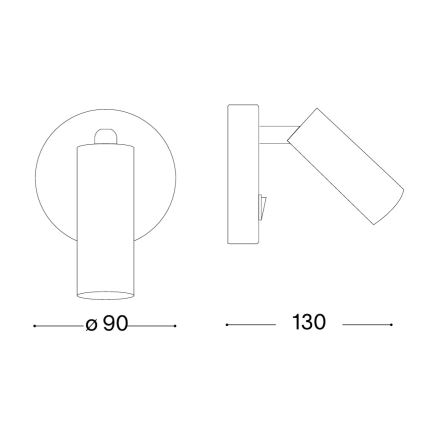 Ideal Lux - Applique murale spot LED PAGE LED/3W/230V IRC 90 noire