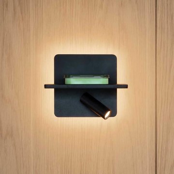 Ideal Lux - Applique murale spot LED PIANO LED/10W/230V CRI 90 USB noire