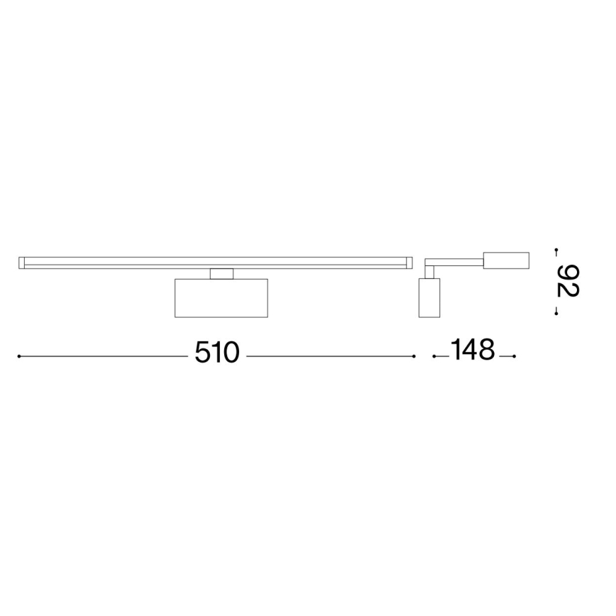 Ideal Lux - Applique pour tableau ALMA LED/12,5W/230V 51 cm CRI 90 chrome brillant