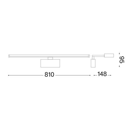 Ideal Lux - Applique pour tableau ALMA LED/18W/230V 81 cm CRI 90 doré