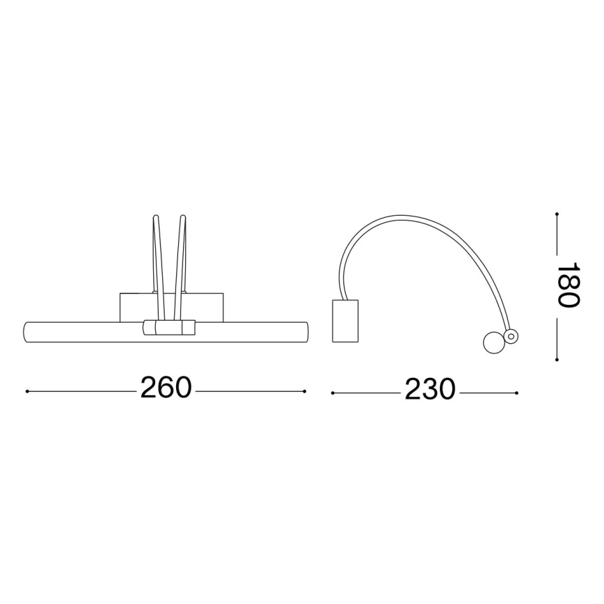 Ideal Lux - Applique pour tableau BOW LED/3,5W/230V 26 cm CRI 90 doré