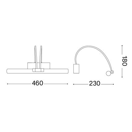 Ideal Lux - Applique pour tableau BOW LED/4,6W/230V 46 cm CRI 90 doré