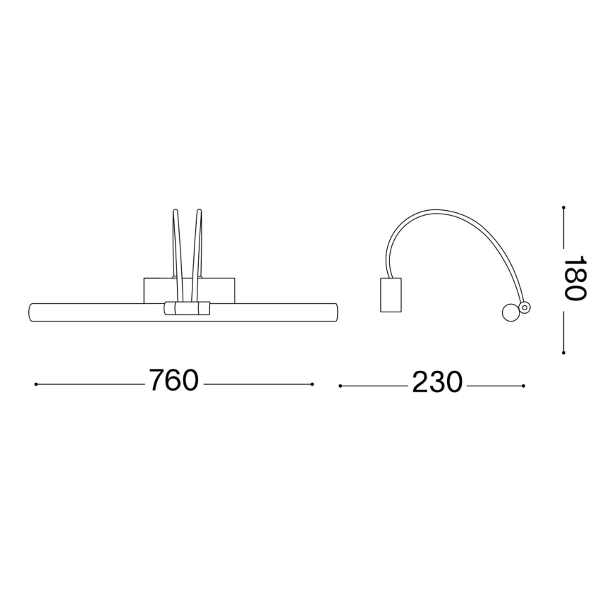 Ideal Lux - Applique pour tableau BOW LED/8W/230V 76 cm CRI 90 doré