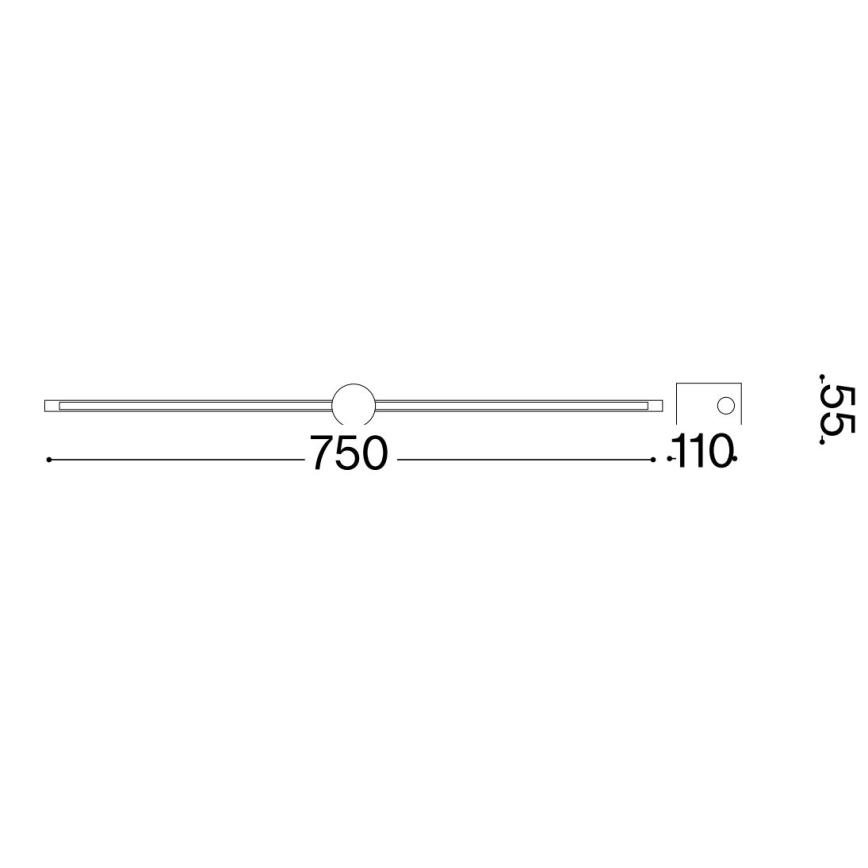 Ideal Lux - Applique pour tableau FILO LED/13W/230V 75 cm CRI 90 noir