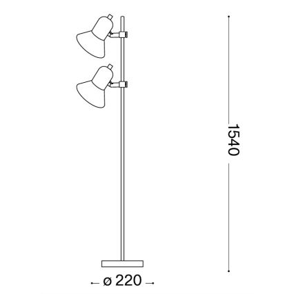 Ideal Lux - Lampadaire 2xE27/60W/230V argenté