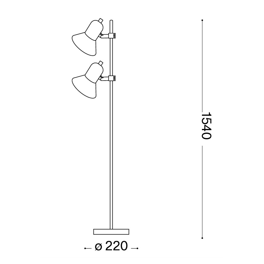 Ideal Lux - Lampadaire 2xE27/60W/230V chrome brillant