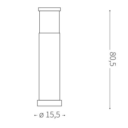 Ideal Lux - Lampadaire extérieur 1xE27/42W/230V 80 cm IP44 anthracite