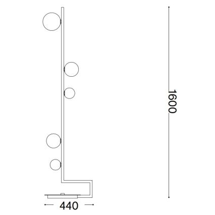 Ideal Lux - Lampadaire LED BIRDS 5xG9/3W/230V noir/doré