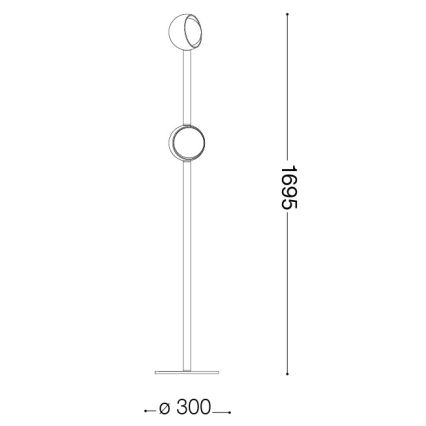 Ideal Lux - Lampadaire LED BLOOM 2xLED/5,5W/230V CRI 90 doré/beige fumé