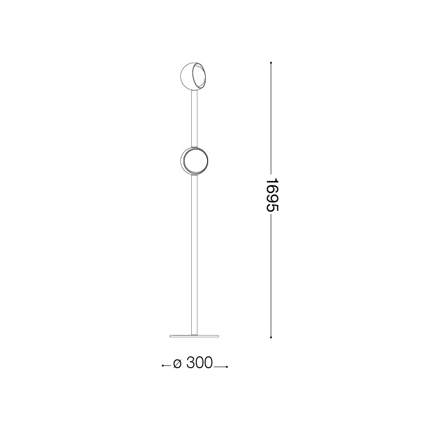 Ideal Lux - Lampadaire LED BLOOM 2xLED/5,5W/230V CRI 90 doré/beige fumé