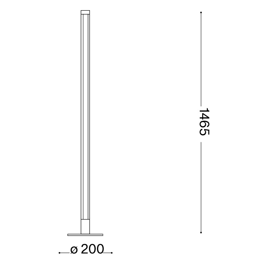 Ideal Lux - Lampadaire LED dimmable YOKO LED/16W/230V IRC 90 noir