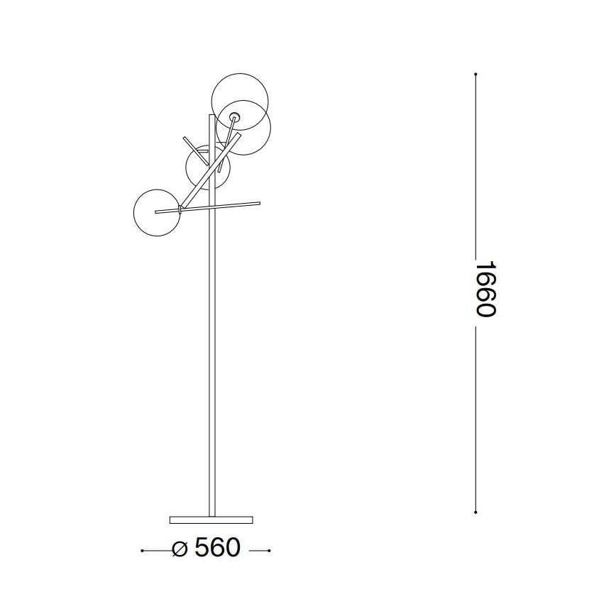 Ideal Lux - Lampadaire LED EQUINOXE 4xG4/2W/230V chrome brillant/transparent