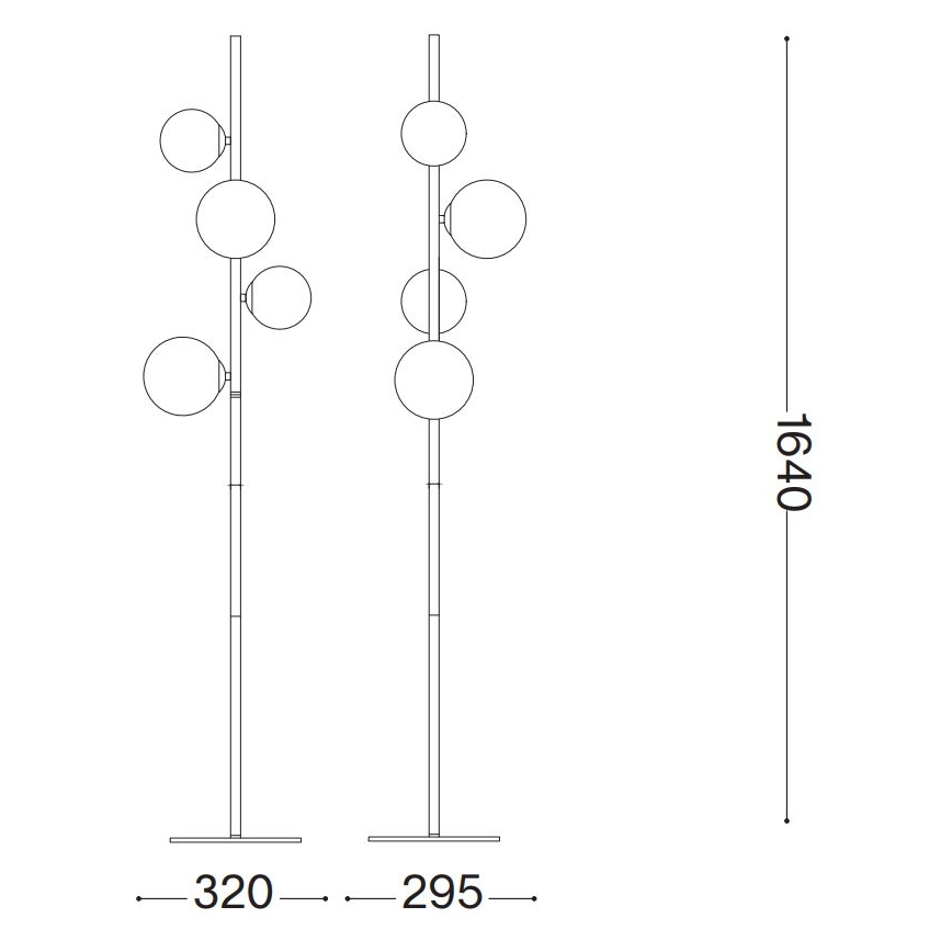 Ideal Lux - Lampadaire LED PERLAGE 4xG9/3W/230V noir/noir fumé