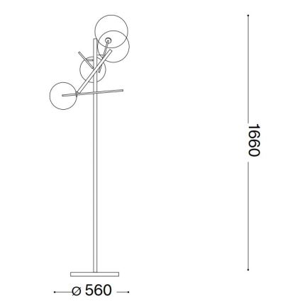 Ideal Lux - Lampadaire LED EQUINOXE 4xG4/2W/230V chrome brillant/fumé
