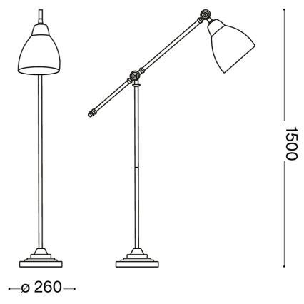 Ideal Lux - Lampadaire NEWTON 1xE27/42W/230V chrome brillant