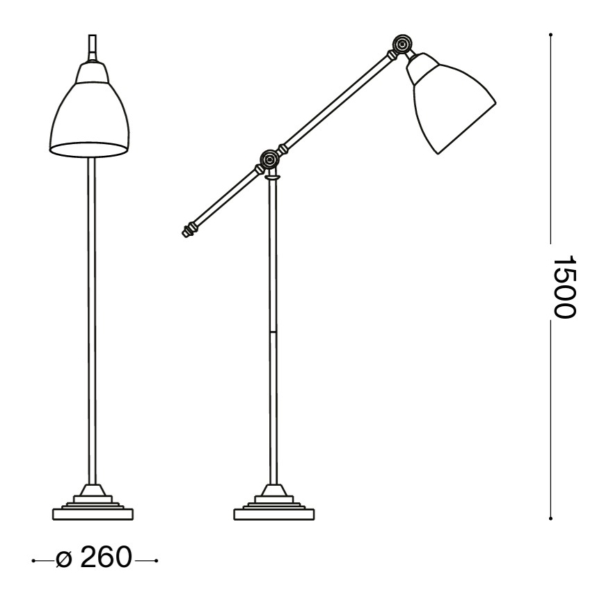 Ideal Lux - Lampadaire NEWTON 1xE27/42W/230V chrome brillant