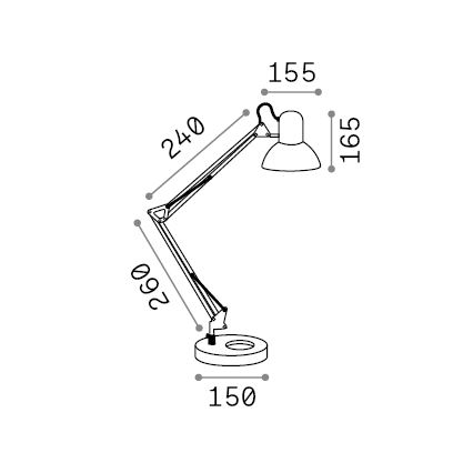 Ideal Lux - Lampe de table 1xE27/42W/230V noire