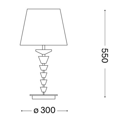 Ideal Lux - Lampe de table en cristal PEGASO 1xE27/60W/230V chrome brillant