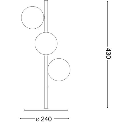 Ideal Lux - Lampe de table LED PERLAGE 3xG9/3W/230V dorée/blanche