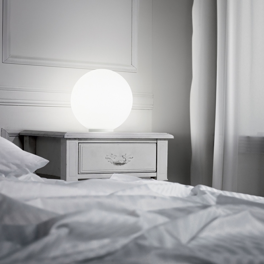 Ideal Lux - Lampe de table MAPA 1xE27/42W/230V Ø 20 cm blanche