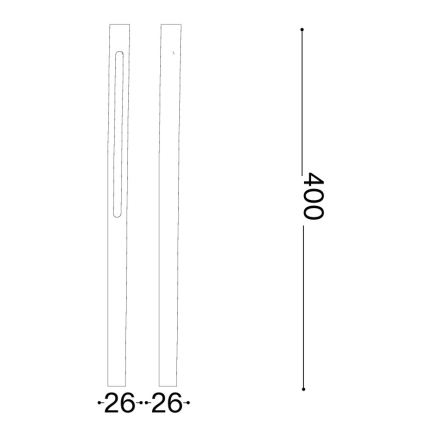 Ideal Lux - Lampe d'extérieur LED JEDI, 7 W, 230 V, 40 cm, IRC 90, IP65, marron