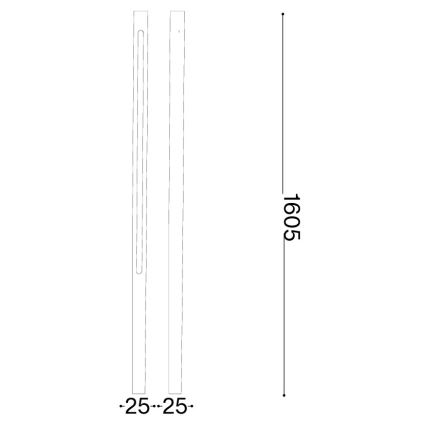 Ideal Lux - lampe d'extérieur LED JEDI LED/25W/230V 160 cm IRC 90 IP65 marron